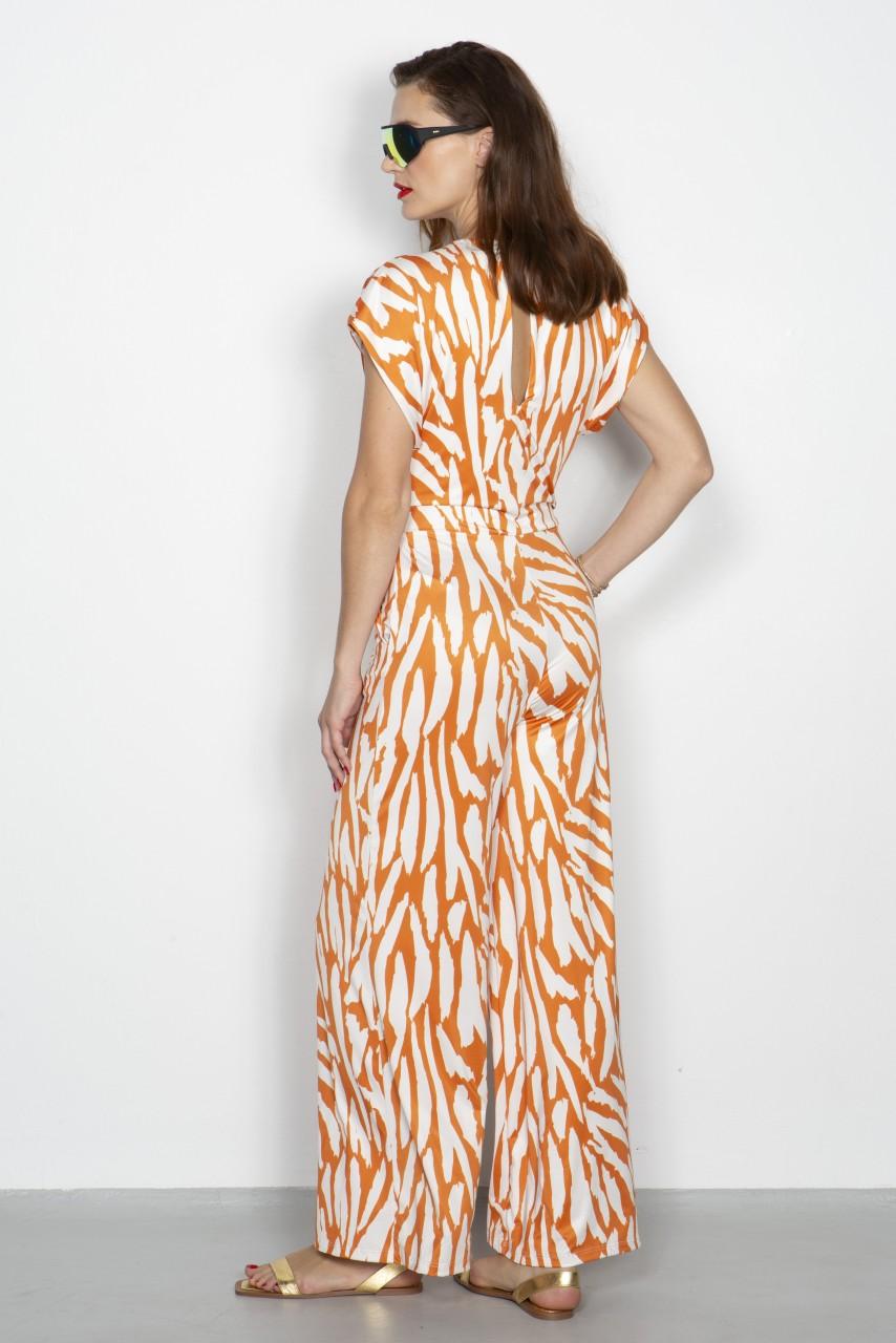 Marivie Jump Relax Abstract Tiger Rost Dress