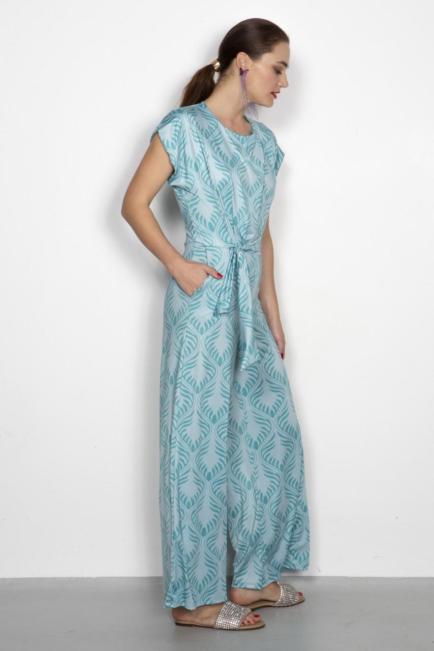 Marivie Jump Relax Leaf Mint Dress