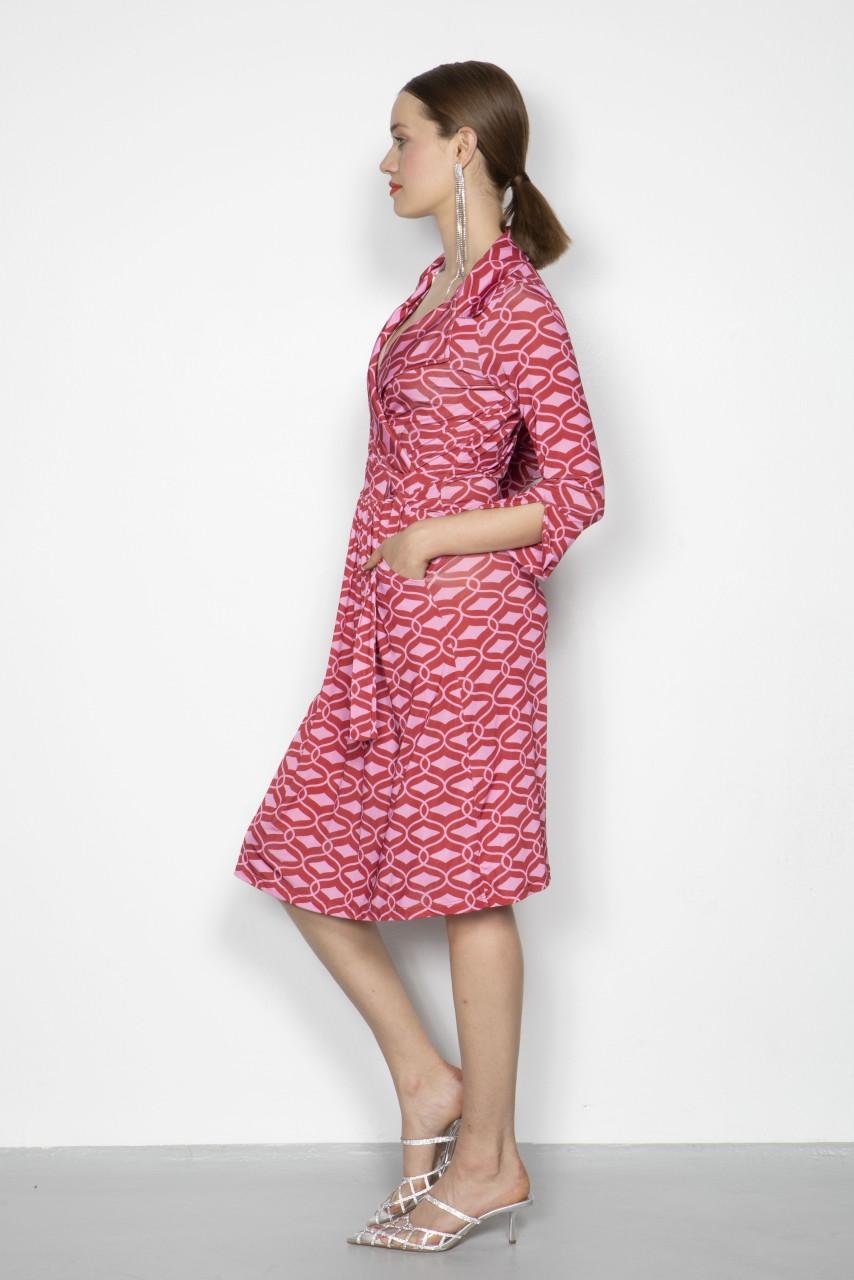 Marivie Oh, Yeah Waffle Red/rosé Dress