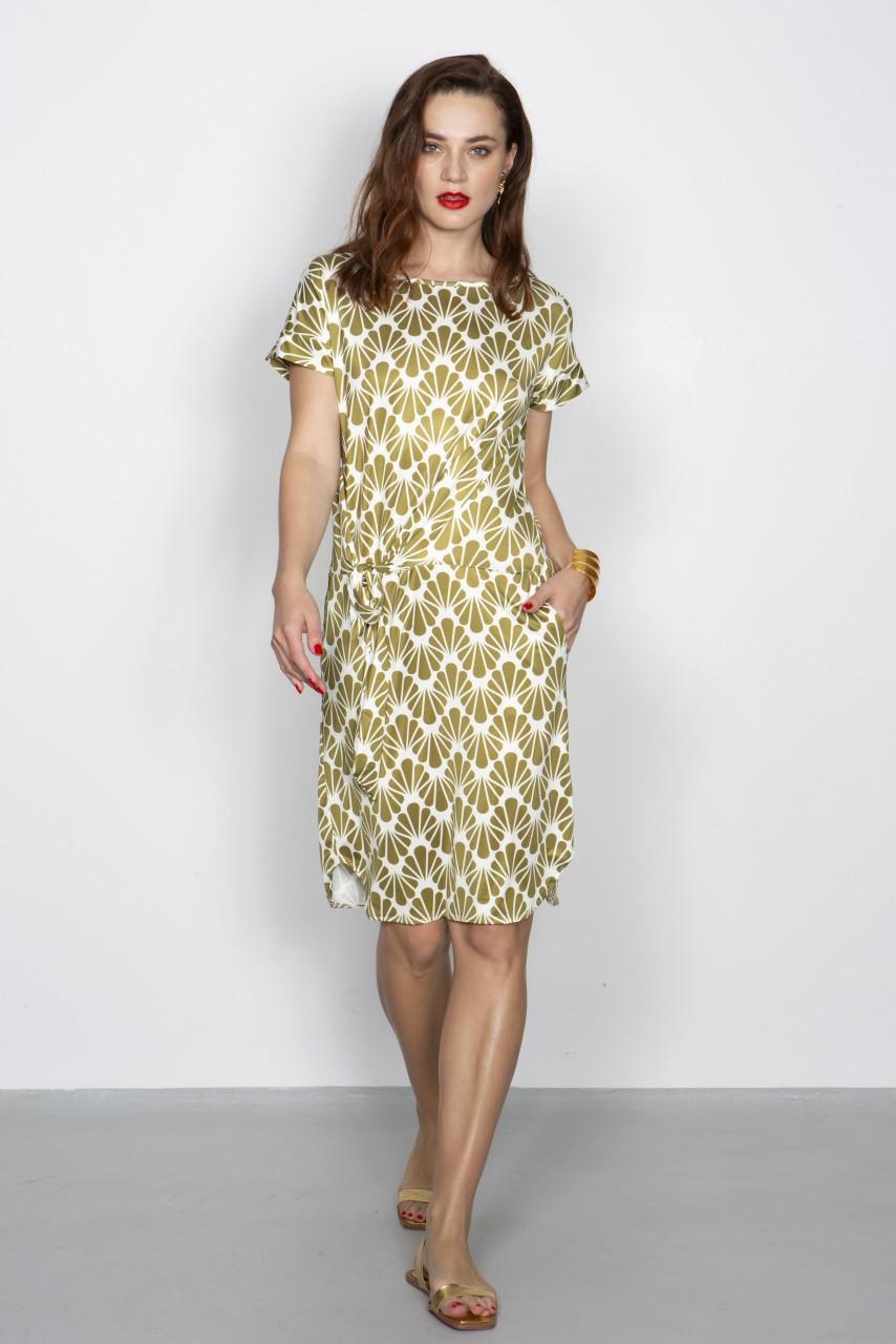 Marivie Simple & Cool seashell olive Dress