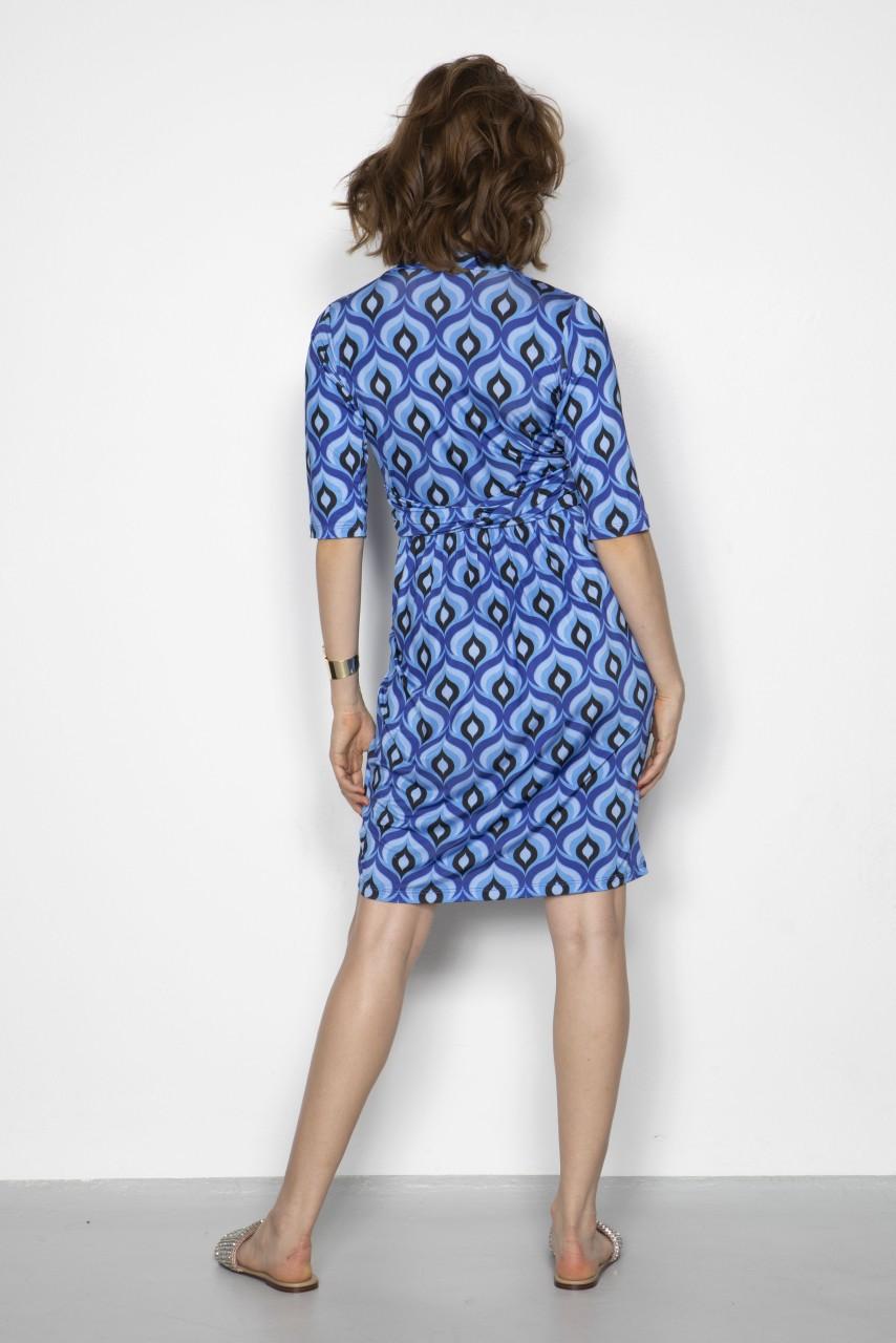 Marivie Surprise Peacock Feather Blue Dress