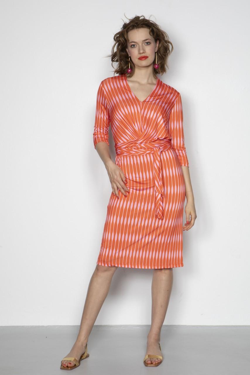 Marivie Wow backgammon orange Dress