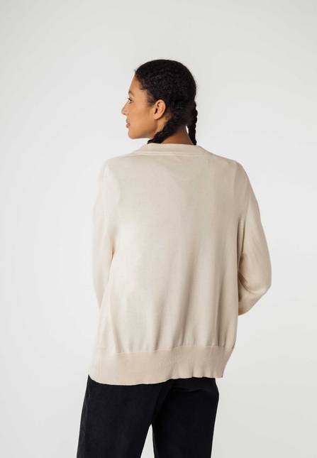 Melawear Damen Basic V-Neck Feinstrick Cardigan SURINA