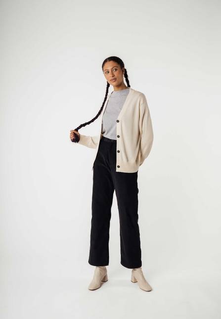 Melawear Damen Basic V-Neck Feinstrick Cardigan SURINA