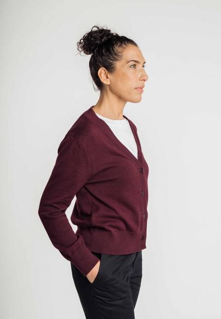 Melawear Damen Basic V-Neck Feinstrick Cardigan SURINA