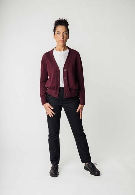 Melawear Damen Basic V-Neck Feinstrick Cardigan SURINA