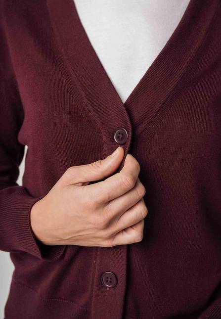 Melawear Damen Basic V-Neck Feinstrick Cardigan SURINA