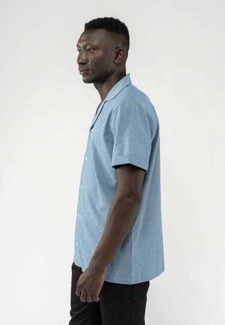 Melawear Herren Hemd Kurzärmlig Mit Bowling-Kragen MOHAN