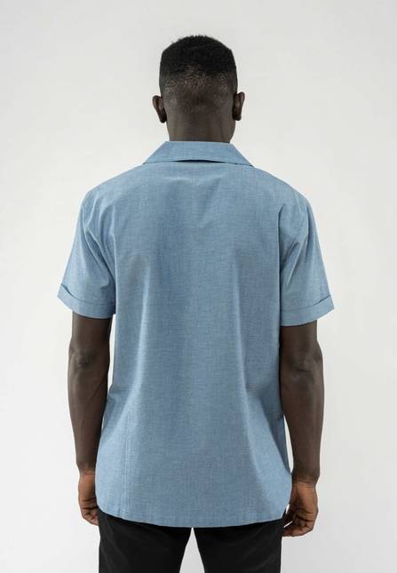 Melawear Herren Hemd Kurzärmlig Mit Bowling-Kragen MOHAN