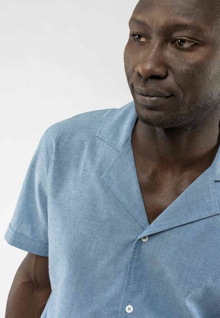 Melawear Herren Hemd Kurzärmlig Mit Bowling-Kragen MOHAN