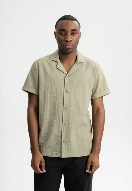 Melawear Herren Hemd kurzärmlig mit Bowling-Kragen MOHAN