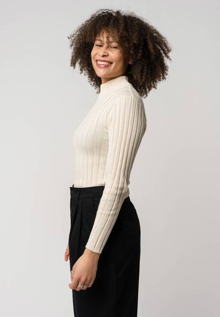 Melawear Damen Strickpullover Mit Mockneck AMBA