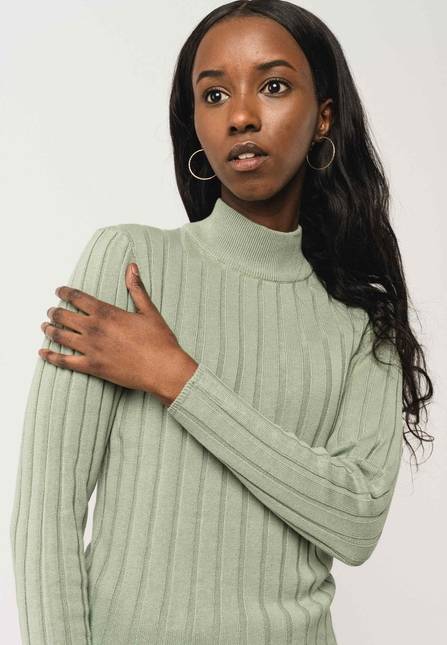 Melawear Damen Strickpullover Mit Mockneck AMBA