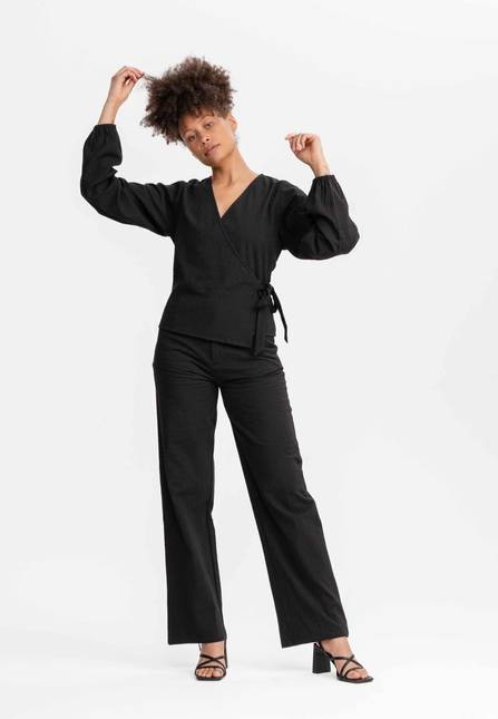 Melawear Damen Wickelbluse LILAM