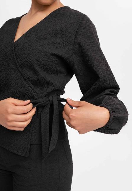 Melawear Damen Wickelbluse LILAM