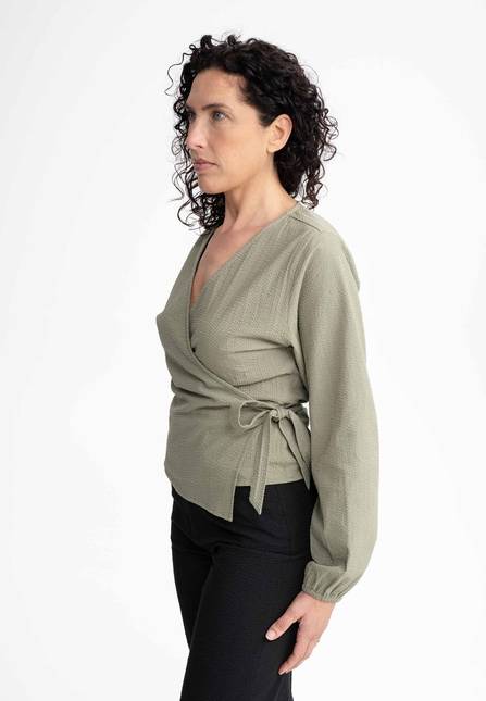 Melawear Damen Wickelbluse LILAM