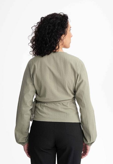 Melawear Damen Wickelbluse LILAM