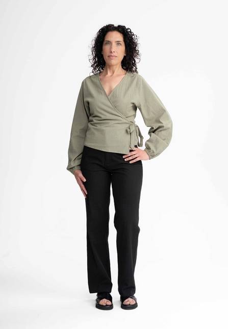 Melawear Damen Wickelbluse LILAM