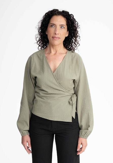 Melawear Damen Wickelbluse LILAM
