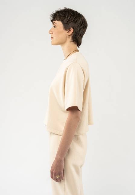Melawear French Terry Cropped T-Shirt DEEPALI