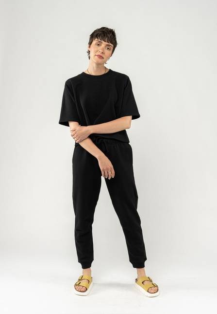 Melawear French Terry Cropped T-Shirt DEEPALI