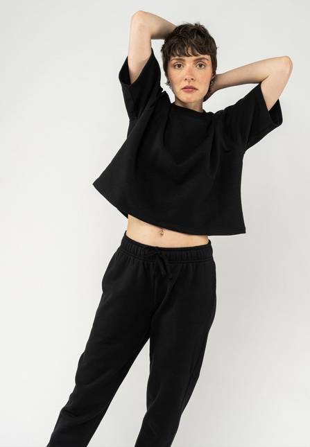 Melawear French Terry Cropped T-Shirt DEEPALI