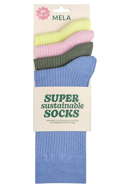 Melawear Gerippte Socken 4er Pack