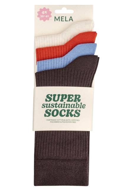 Melawear Gerippte Socken 4er Pack