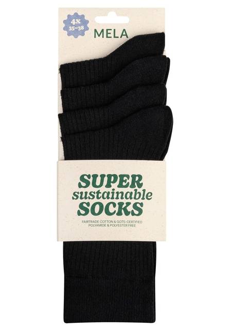 Melawear Gerippte Socken 4er Pack