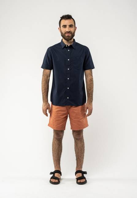 Melawear Herren Hemd Kurzärmlig DEEPAK