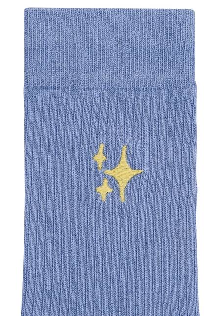 Melawear Unisex Gerippte Socken Stickerei 1er Pack