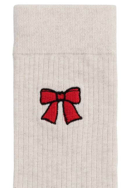 Melawear Unisex Gerippte Socken Stickerei 1er Pack