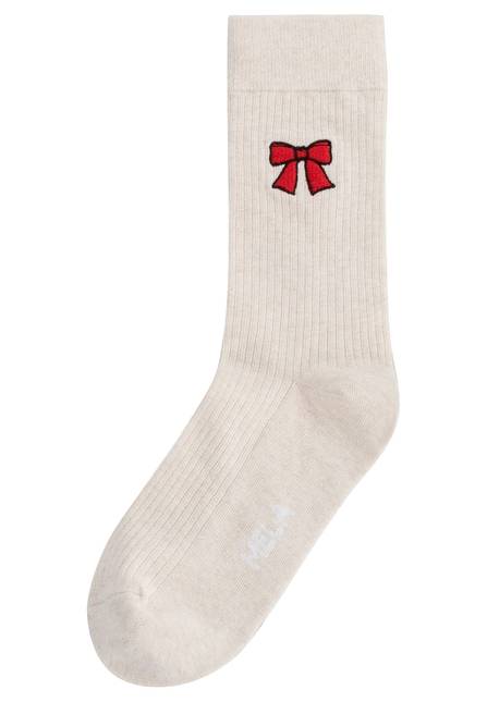 Melawear Unisex Gerippte Socken Stickerei 1er Pack