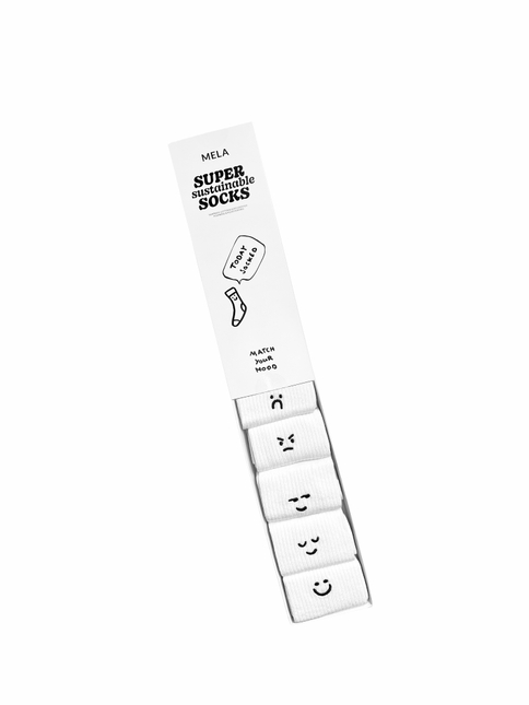 Melawear Unisex Gerippte Socken Stickerei 5er Pack