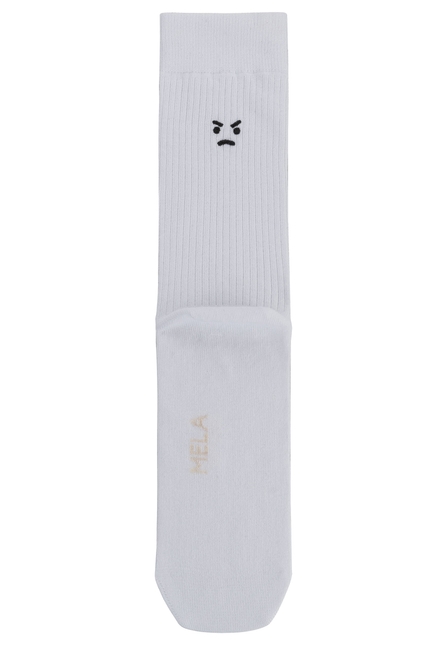 Melawear Unisex Gerippte Socken Stickerei 5er Pack