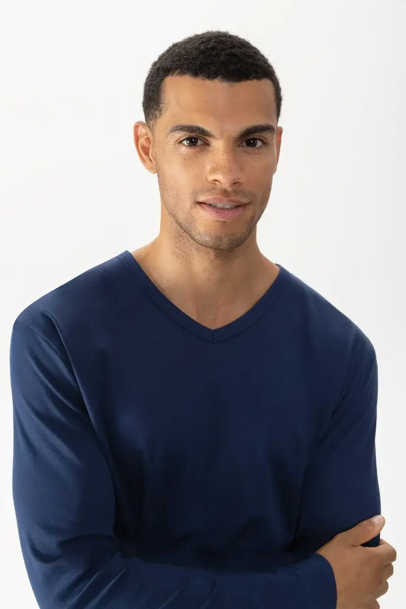 Merxx Langarm-T-Shirt Serie Solid Night