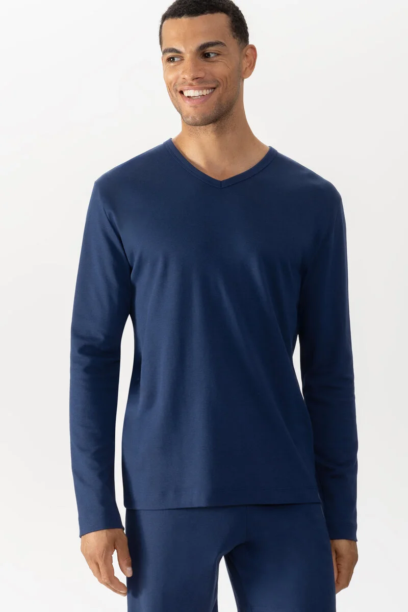 Merxx Langarm-T-Shirt Serie Solid Night