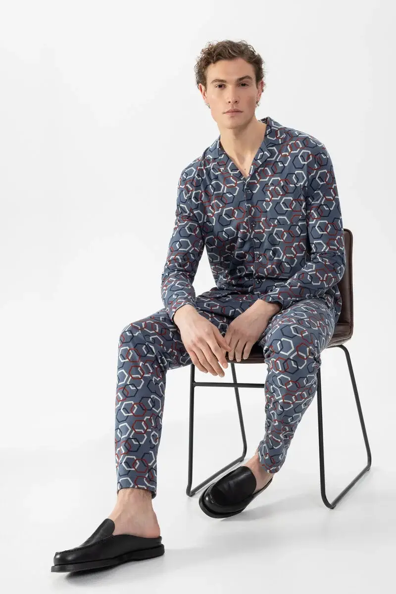 Merxx Langer Pyjama Serie Hexagon Mix