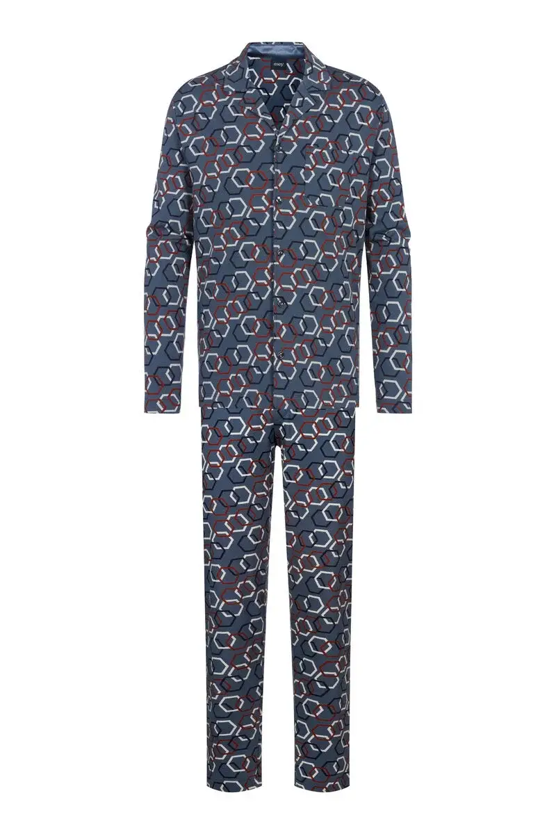 Merxx Langer Pyjama Serie Hexagon Mix
