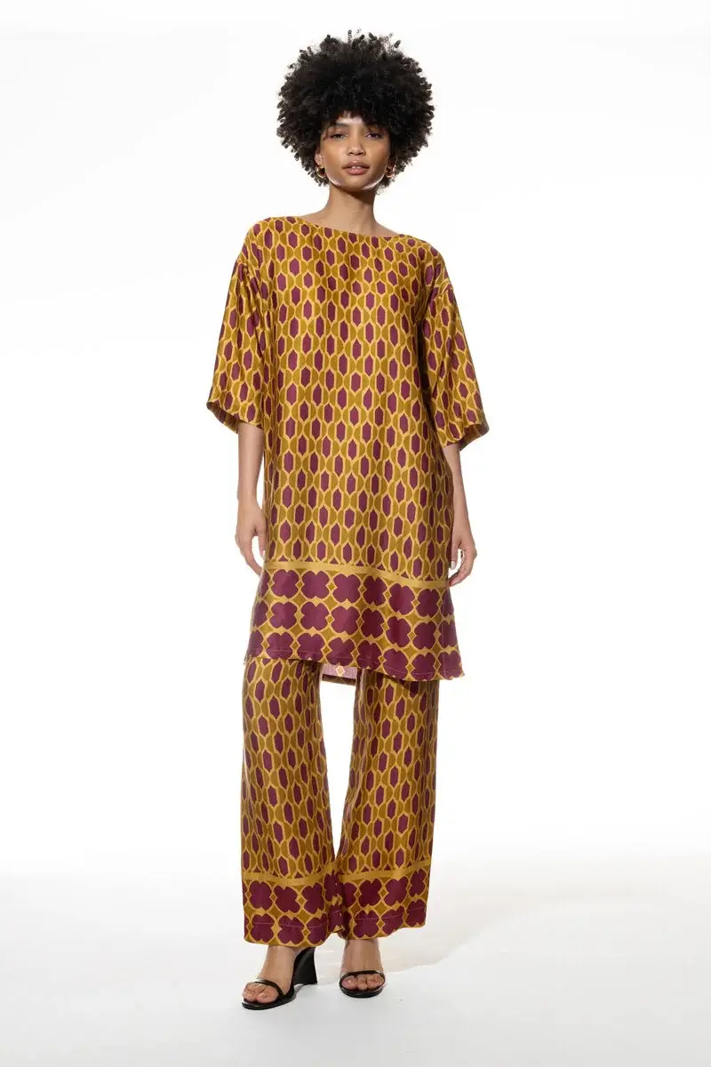 Merxx Nachthemd 3/4 Arm Serie Oriental Flow