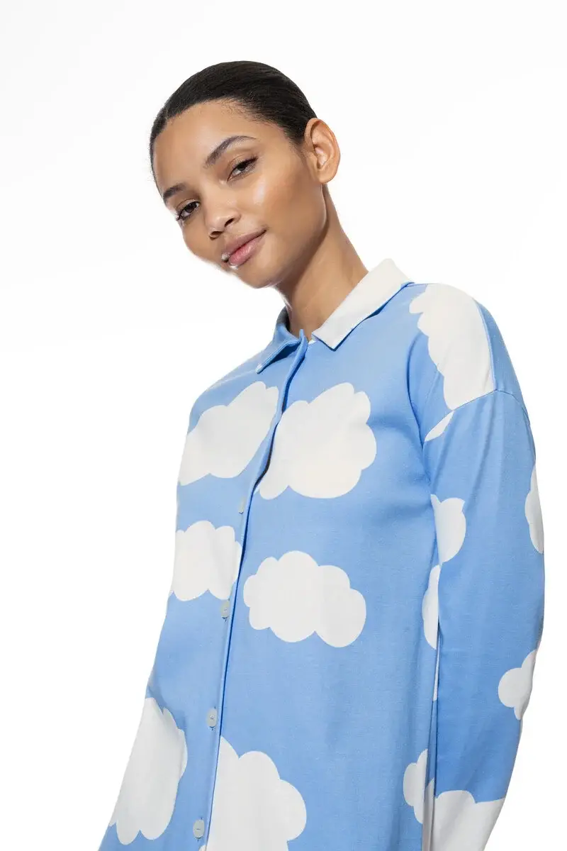 Merxx Nachthemd Langarm Serie Clouds