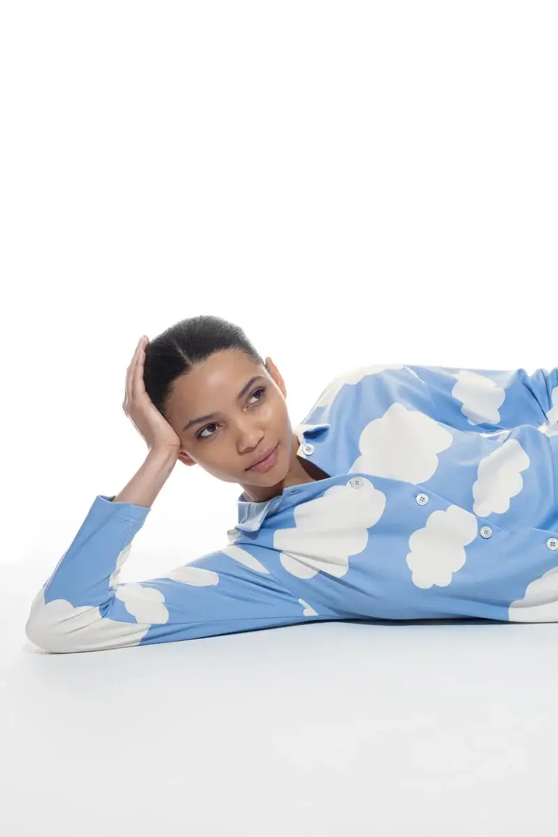 Merxx Nachthemd Langarm Serie Clouds