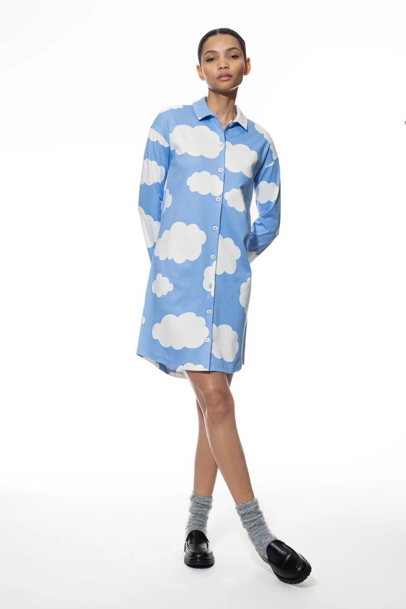 Merxx Nachthemd Langarm Serie Clouds