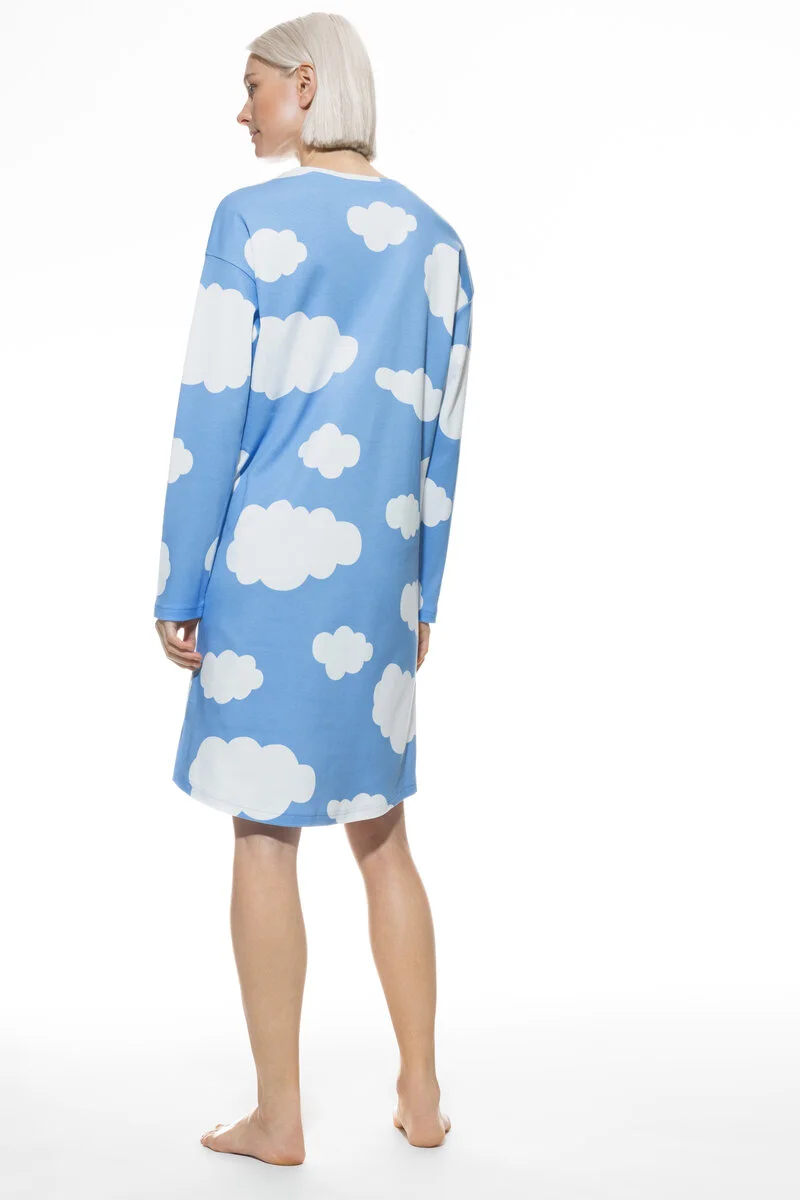 Merxx Nachthemd Langarm Serie Clouds