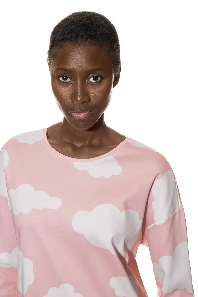 Merxx Nachthemd Langarm Serie Clouds