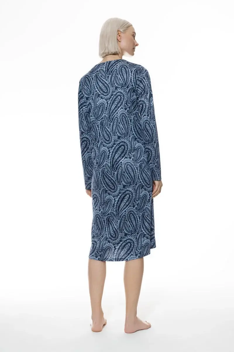 Merxx Nachthemd Langarm Serie Floral Paisley