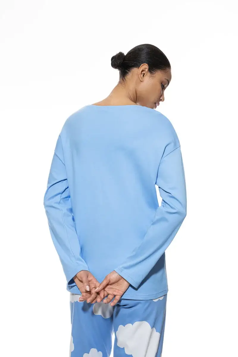 Merxx Pyjama Shirt Langarm Serie Clouds