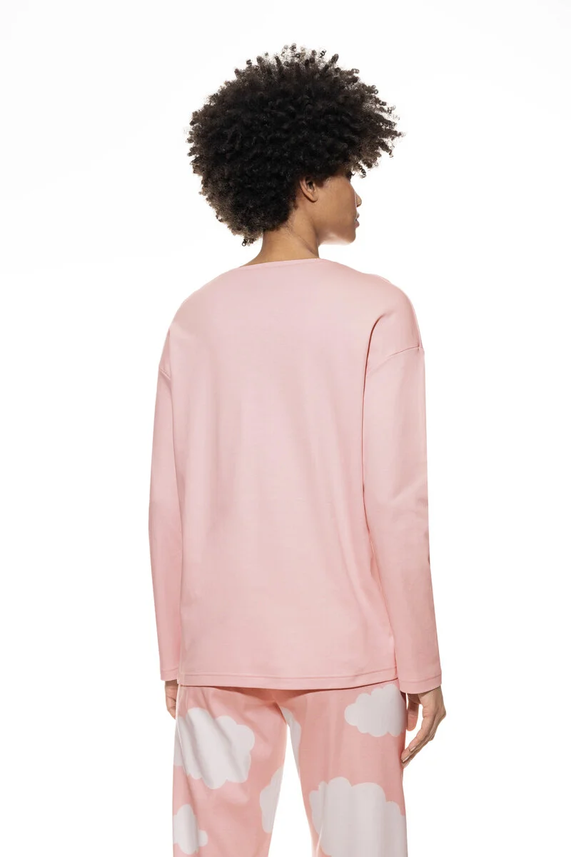 Merxx Pyjama Shirt Langarm Serie Clouds