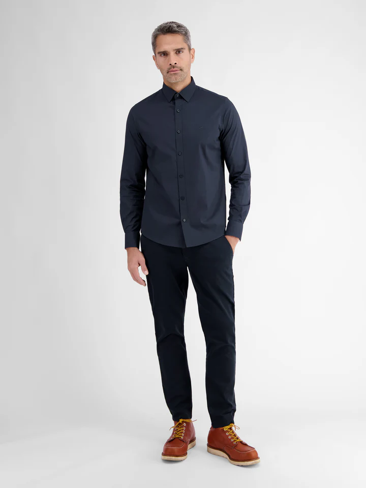Lerros 2001050 BASIC POPLIN OVERHEMD (485 CLASSIC NAVY)