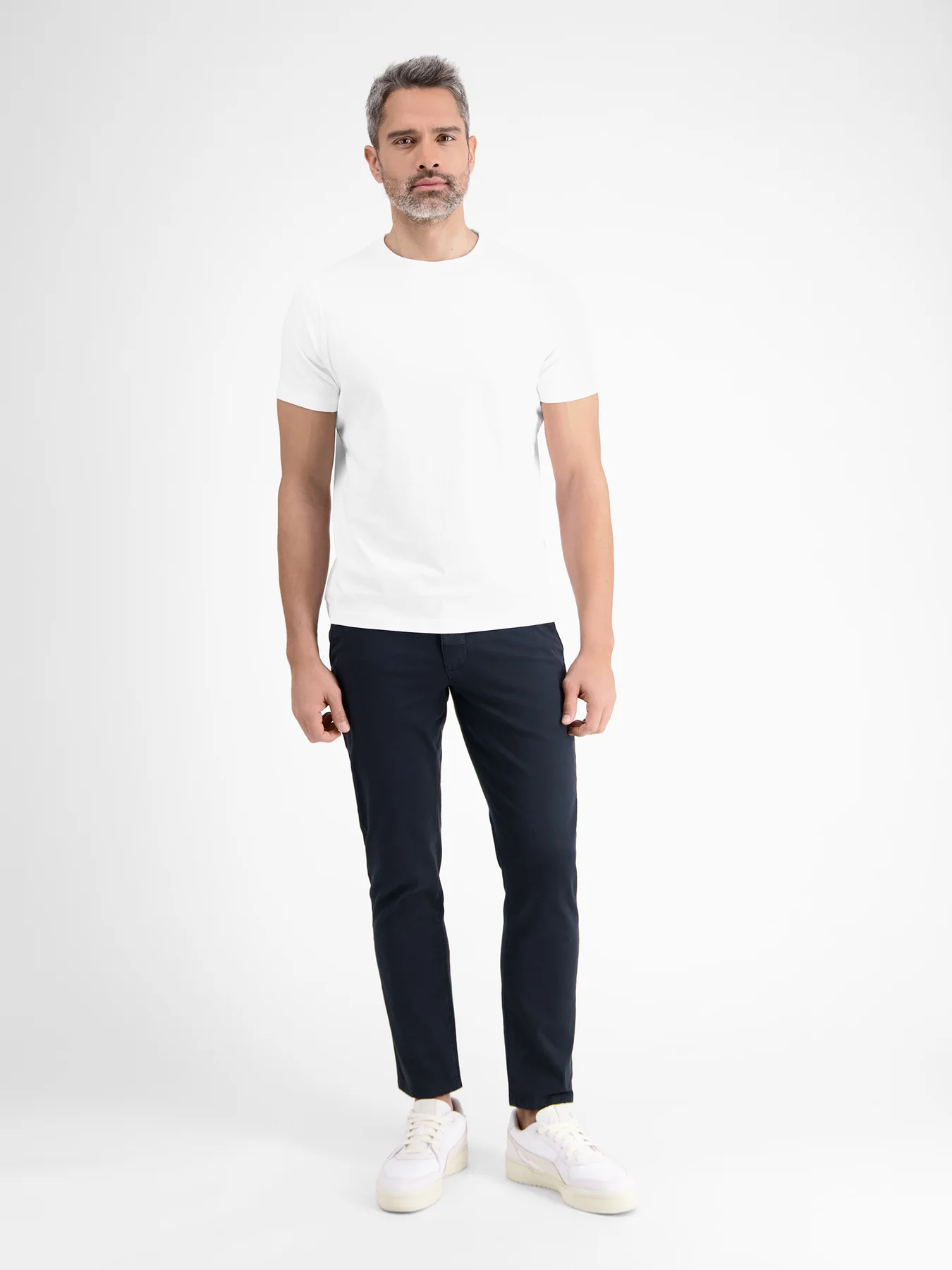 Lerros 2003000 KLASSIEK HEREN-T-SHIRT ME RONDE HALS (100 WHITE)